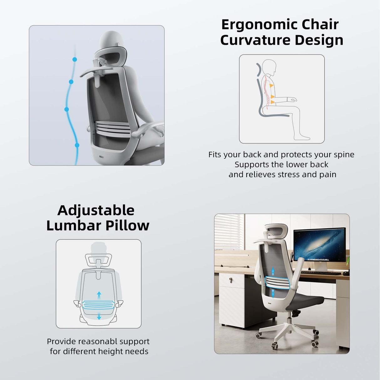 SIHOO M76A Ergonomic Office Chair with Lumbar Support